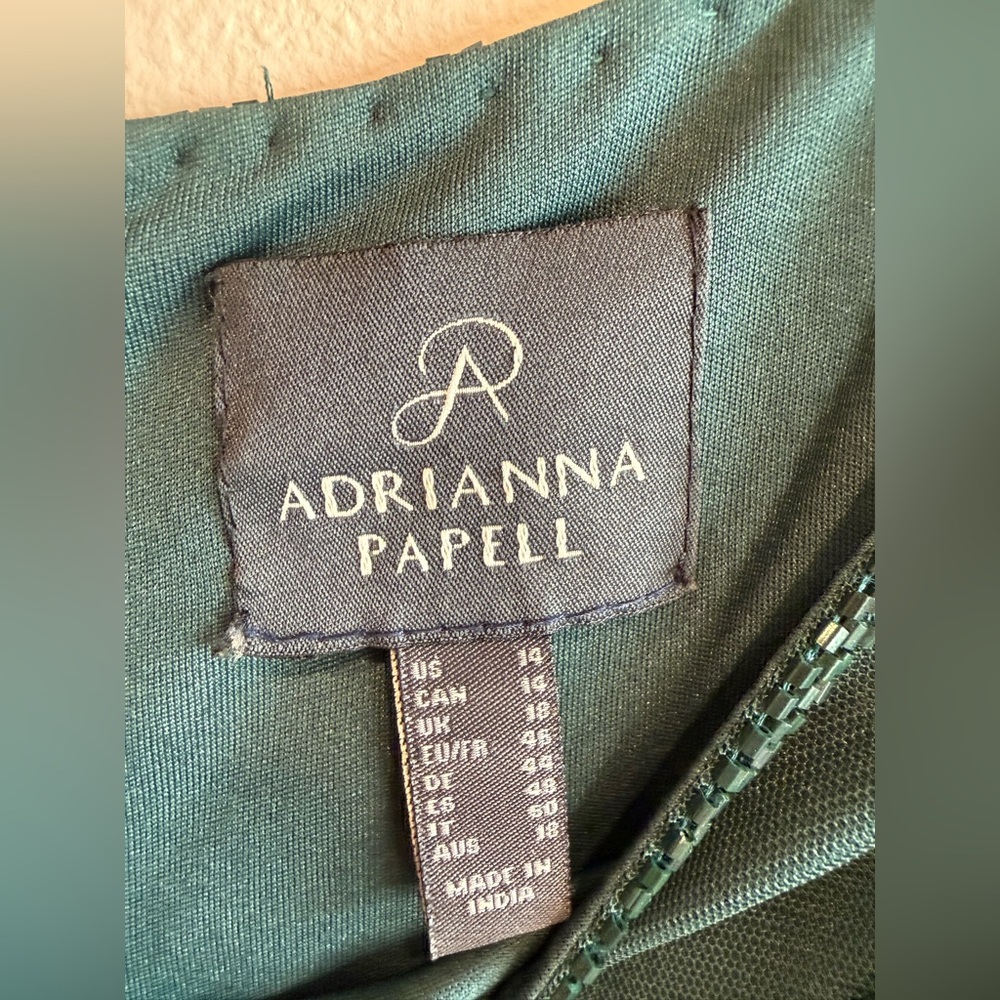 Adrianna Papell Deep Green Beaded Maxi Dress - Picture 8 of 8